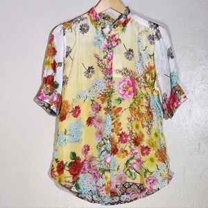 Johnny Was Floral Button Down Shirt - Multicolor